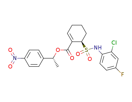Molecular Structure of 890155-20-1 ((1'R)-1'-(4-nitrophenyl)ethyl (6R)-6-[N-(2-chloro-4-fluorophenyl)sulfamoyl]cyclohex-1-ene-1-carboxylate)