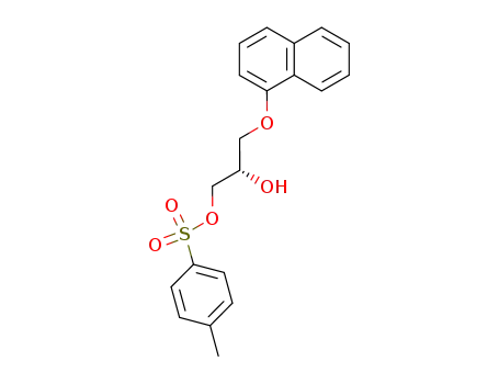Molecular Structure of 81102-69-4 (Toluene-4-sulfonic acid (S)-2-hydroxy-3-(naphthalen-1-yloxy)-propyl ester)