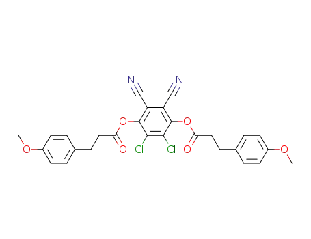 Molecular Structure of 142834-89-7 (3-(4-Methoxy-phenyl)-propionic acid 2,3-dichloro-5,6-dicyano-4-[3-(4-methoxy-phenyl)-propionyloxy]-phenyl ester)