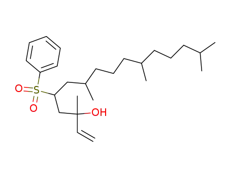Molecular Structure of 60012-66-0 (5-benzenesulfonyl-3,7,11,15-tetramethyl-hexadec-1-en-3-ol)