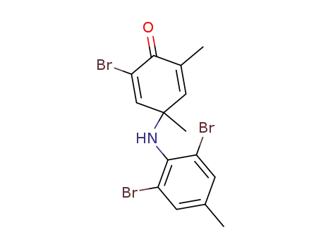 Molecular Structure of 859819-97-9 (2-bromo-4-(2,6-dibromo-4-methyl-anilino)-4,6-dimethyl-cyclohexa-2,5-dienone)