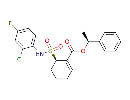 Molecular Structure of 890155-19-8 ((1'S)-1'phenylethyl (6R)-6-[N-(2-chloro-4-fluorophenyl)sulfamoyl]cyclohex-1-ene-1-carboxylate)