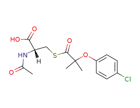Molecular Structure of 84489-15-6 ((2R)-2-acetamido-3-[2-(4-chlorophenoxy)-2-methyl-propanoyl]sulfanyl-pr opanoic acid)