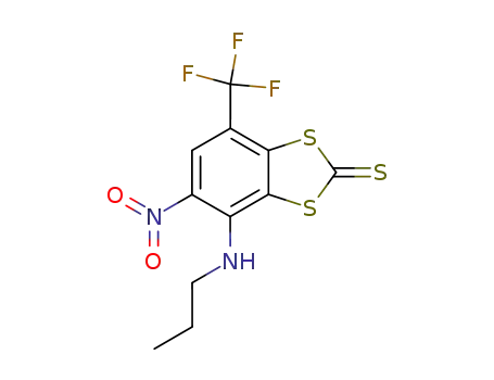 Molecular Structure of 74512-01-9 (4-(n-propylamino)-5-nitro-7-(trifluoromethyl)-1,3-benzodithiole-2-thione)