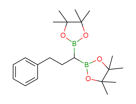 Molecular Structure of 1379610-52-2 (4,4,5,5‐tetramethyl‐2‐[5‐phenyl‐1‐(4,4,5,5‐tetramethyl‐1,3,2‐dioxaborolan‐2‐yl)propyl]‐1,3,2‐dioxaborolane)