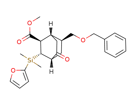 Molecular Structure of 871938-43-1 ((1S,2R,3S,4S,7S)-7-Benzyloxymethyl-3-(furan-2-yl-dimethyl-silanyl)-5-oxo-bicyclo[2.2.2]octane-2-carboxylic acid methyl ester)
