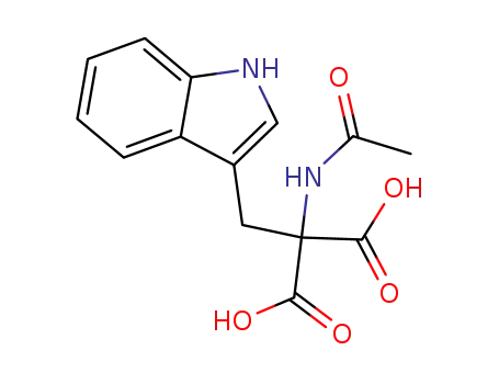 Molecular Structure of 4354-88-5 (acetylamino-indol-3-ylmethyl-malonic acid)