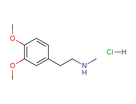 Molecular Structure of 13078-76-7 (3,4-Dimethoxy-N-methylphenethylamine hydrochloride)