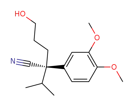 Molecular Structure of 36770-70-4 (Benzeneacetonitrile,
a-(3-hydroxypropyl)-3,4-dimethoxy-a-(1-methylethyl)-)