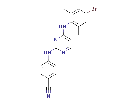 Molecular Structure of 374067-85-3 (4-[[4-[(4-BROMO-2,6-DIMETHYLPHENYL)AMINO]-2-PYRIDIDINYL]AMINO]-BENZONITRILE)