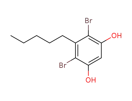 Molecular Structure of 78463-34-0 (4,6-dibromo-5-pentylbenzene-1,3-diol)