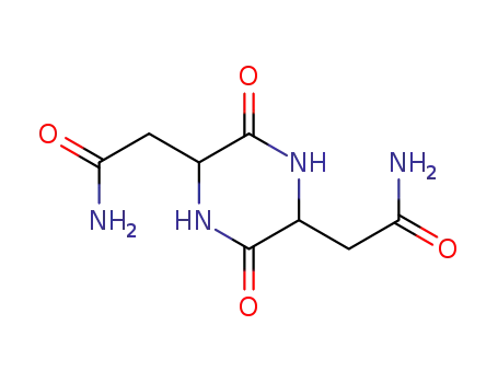 Molecular Structure of 98490-54-1 (optically inactive (3,6-dioxo-piperazine-2,5-diyl)-di-acetic acid diamide)