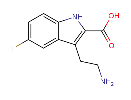 Molecular Structure of 1512-99-8 (3-(2-amino-ethyl)-5-fluoro-indole-2-carboxylic acid)