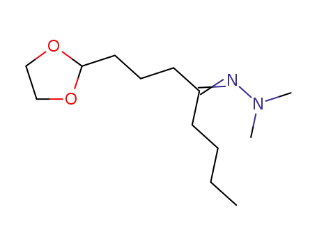Molecular Structure of 121196-18-7 (1-(1,3-dioxolan-2-yl)octan-4-one N,N-dimethylhydrazone)