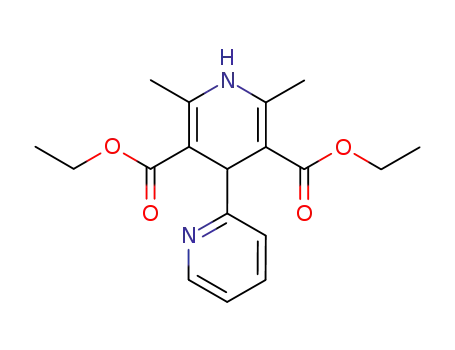 Molecular Structure of 23125-28-2 (2,6-Dimethyl-4-(2-pyridyl)-1,4-dihydropyridine-3,5-dicarboxylic acid diethyl ester)