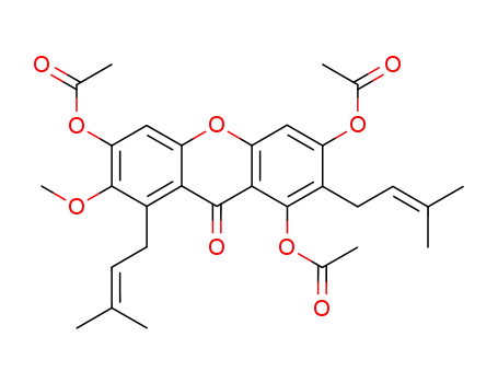 Molecular Structure of 107389-90-2 (3,6,7-tri-O-acetyl-α-mangostin)
