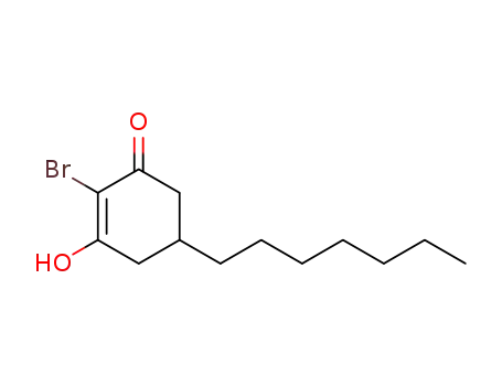 Molecular Structure of 70336-35-5 (2-Bromo-5-heptyl-3-hydroxy-cyclohex-2-enone)