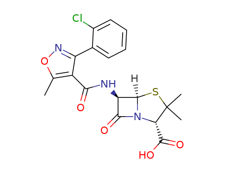 4-Thia-1-azabicyclo[3.2.0]heptane-2-carboxylicacid,6-[[[3-(2-chlorophenyl)-5-methyl-4-isoxazolyl]carbonyl]amino]-3,3-dimethyl-7-oxo-,(2S,5R,6R)-