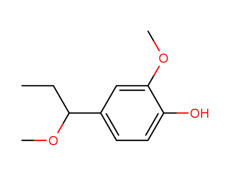 Molecular Structure of 4974-98-5 (Phenol, 2-methoxy-4-(1-methoxypropyl)-)