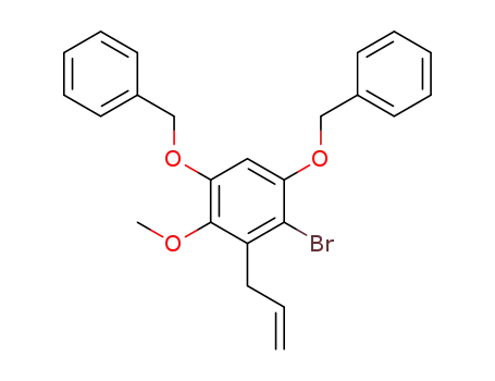 Molecular Structure of 426820-40-8 (3-Allyl-1,5-bis-benzyloxy-2-bromo-4-methoxy-benzene)