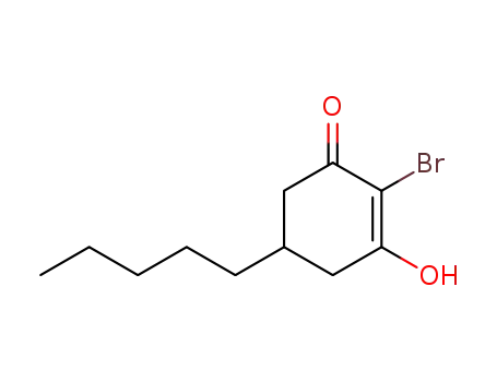 Molecular Structure of 58016-30-1 (5-n-amyl-2-bromocyclohex-2-ene-3-ol-1-one)