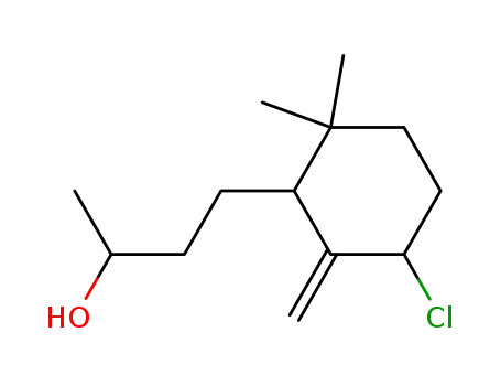 Molecular Structure of 79421-96-8 (4-(5-Chloro-2,2-dimethyl-6-methylene-cyclohexyl)-butan-2-ol)