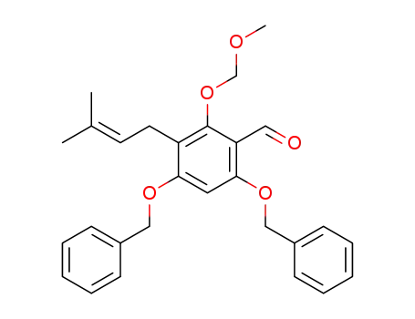 Molecular Structure of 426820-47-5 (4,6-bis-benzyloxy-2-methoxymethoxy-3-(3-methyl-but-2-enyl)-benzaldehyde)