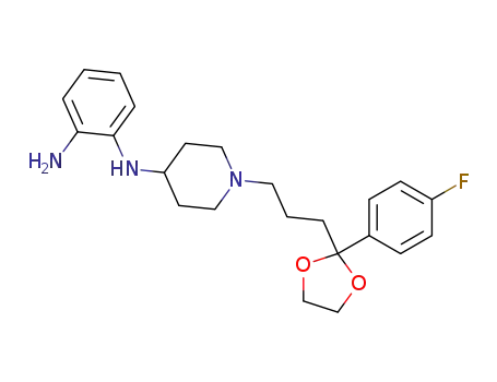 Molecular Structure of 57718-48-6 (N-[1-[3-[2-(4-fluorophenyl)-1,3-dioxolan-2-yl]propyl]piperidin-4-yl]benzene-1,4-diamine)