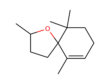 Molecular Structure of 36431-72-8 (2,6,10,10-Tetramethyl-1-oxaspiro[4.5]dec-6-ene)