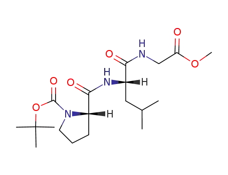 Molecular Structure of 33900-31-1 (Glycine, N-[N-[1-[(1,1-dimethylethoxy)carbonyl]-L-prolyl]-L-leucyl]-, methyl
ester)