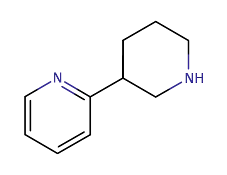 Molecular Structure of 40864-10-6 (2-(3-Piperidinyl) pyridine)