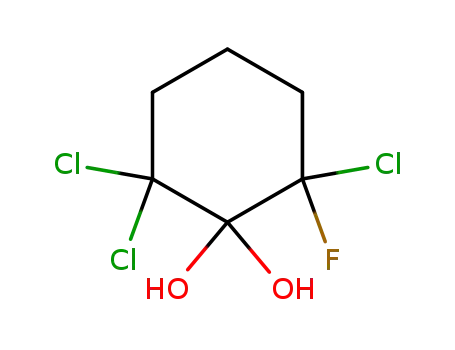 Molecular Structure of 145706-45-2 (2,2,6-trichloro-6-fluoro-1,1-cyclohexane-diol)