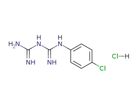 Molecular Structure of 4022-81-5 (1-(4-CHLOROPHENYL)BIGUANIDE HYDROCHLORIDE)