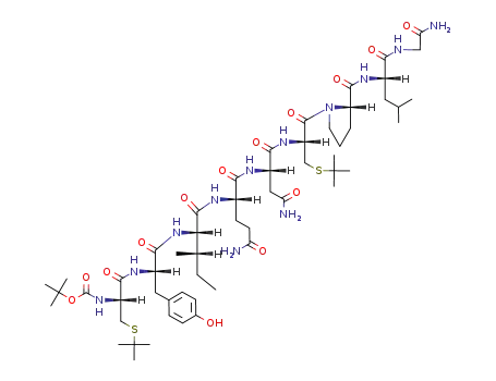 Molecular Structure of 141437-69-6 (<N<sup>α</sup>-Boc,Cys(t-Bu)<sup>1,6</sup>>-oxytocin)