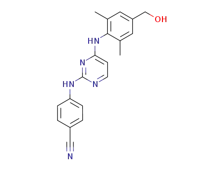 Molecular Structure of 823786-21-6 (4-[(4-{[4-(hydroxymethyl)-2,6-dimethylphenyl]amino}pyrimidin-2-yl)amino]benzonitrile)