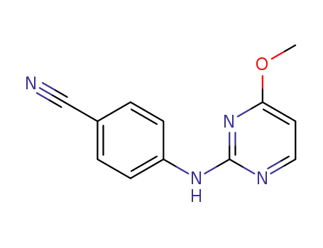 Molecular Structure of 1228671-28-0 (4-((4-methoxypyrimidin-2-yl)amino)benzonitrile)