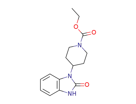 Molecular Structure of 53786-47-3 (ethyl 4-(2,3-dihydro-2-oxo-1H-benzimidazol-1-yl)piperidine-1-carboxylate)