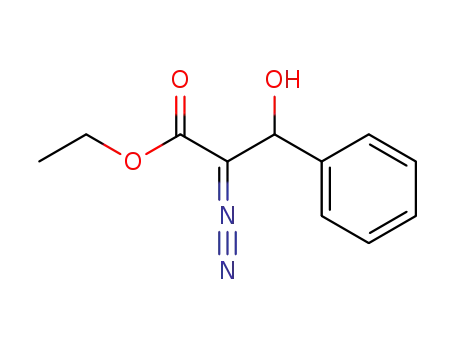 Molecular Structure of 27262-59-5 (Benzenepropanoic acid, a-diazo-b-hydroxy-, ethyl ester)