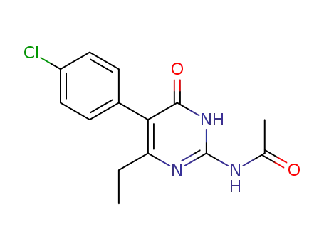 Molecular Structure of 100709-69-1 (<i>N</i>-[4-ethyl-5-(4-chloro-phenyl)-6-oxo-1,6-dihydro-pyrimidin-2-yl]-acetamide)