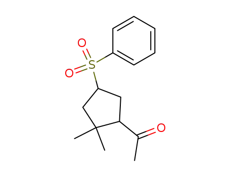 Molecular Structure of 62692-53-9 (Ethanone, 1-[2,2-dimethyl-4-(phenylsulfonyl)cyclopentyl]-)