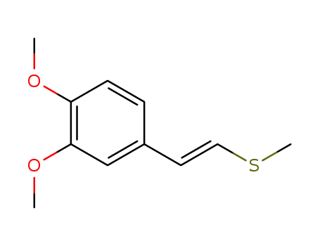 Molecular Structure of 88235-30-7 (Benzene, 1,2-dimethoxy-4-[2-(methylthio)ethenyl]-)