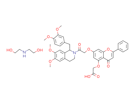 ((7-(2-(1-(m,p-Dimethoxybenzyl)-3,4-dihydro-6,7-dimethoxyisoquinolin-2(1H)-yl)-2-oxoethoxy)-4-oxo-2-phenyl-4H-1-benzopyran-5-yl)oxy)acetic acid, compound with 2,2-iminodiethanol (1:1)