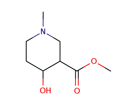 Molecular Structure of 86343-57-9 (N-Methyl-3-carbomethoxy-4-hydroxypiperidine)