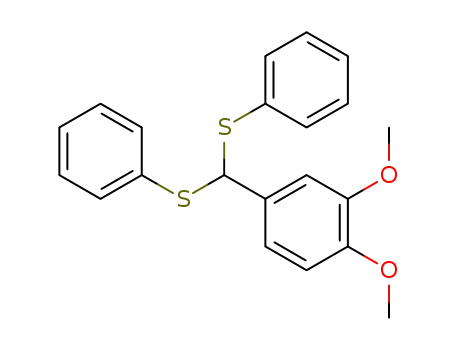 Molecular Structure of 60354-22-5 (4-[Bis(phenylsulfanyl)methyl]-1,2-dimethoxybenzene)