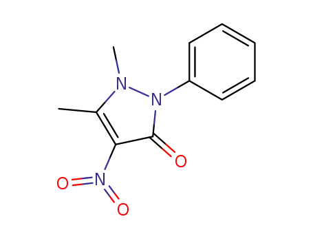 Molecular Structure of 30672-29-8 (1,5-dimethyl-4-nitro-2-phenyl-1H-pyrazole-3(2H)-one)