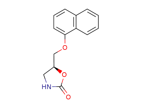 Molecular Structure of 113420-82-9 (2-Oxazolidinone, 5-[(1-naphthalenyloxy)methyl]-, (S)-)
