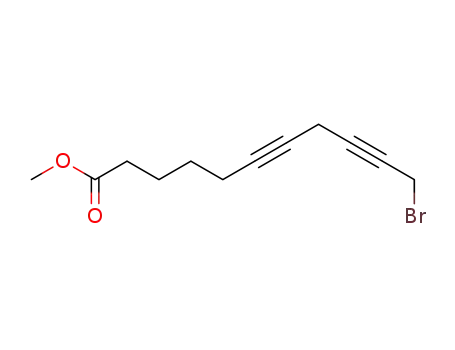Molecular Structure of 209860-40-2 (11-Bromo-undeca-6,9-diynoic acid methyl ester)