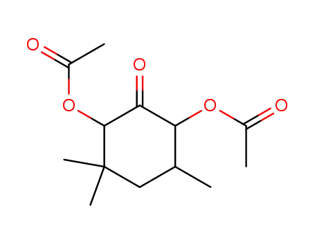 Molecular Structure of 100533-42-4 (2,6-Diacetoxy-3,3,5-trimethyl-cyclohexanon-<sup>(1)</sup>)