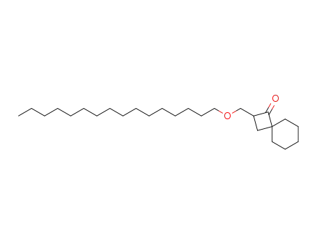 Molecular Structure of 112139-51-2 (Spiro[3.5]nonan-1-one, 2-[(hexadecyloxy)methyl]-)