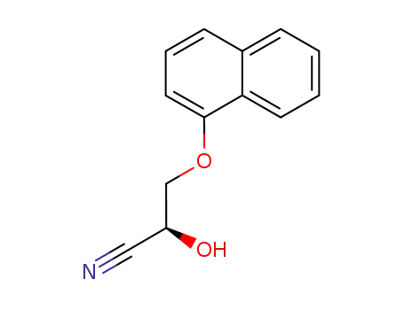 Propanenitrile, 2-hydroxy-3-(1-naphthalenyloxy)-, (S)-